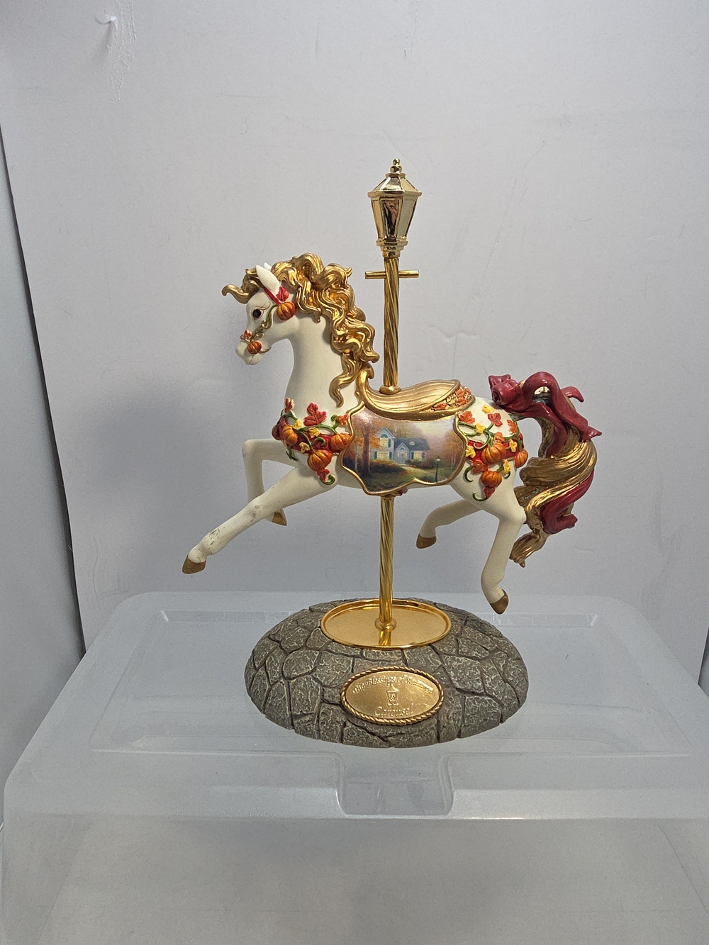Thomas Kinkade Blessings of Autumn Carousel Horse Figurine Hamilton Collection